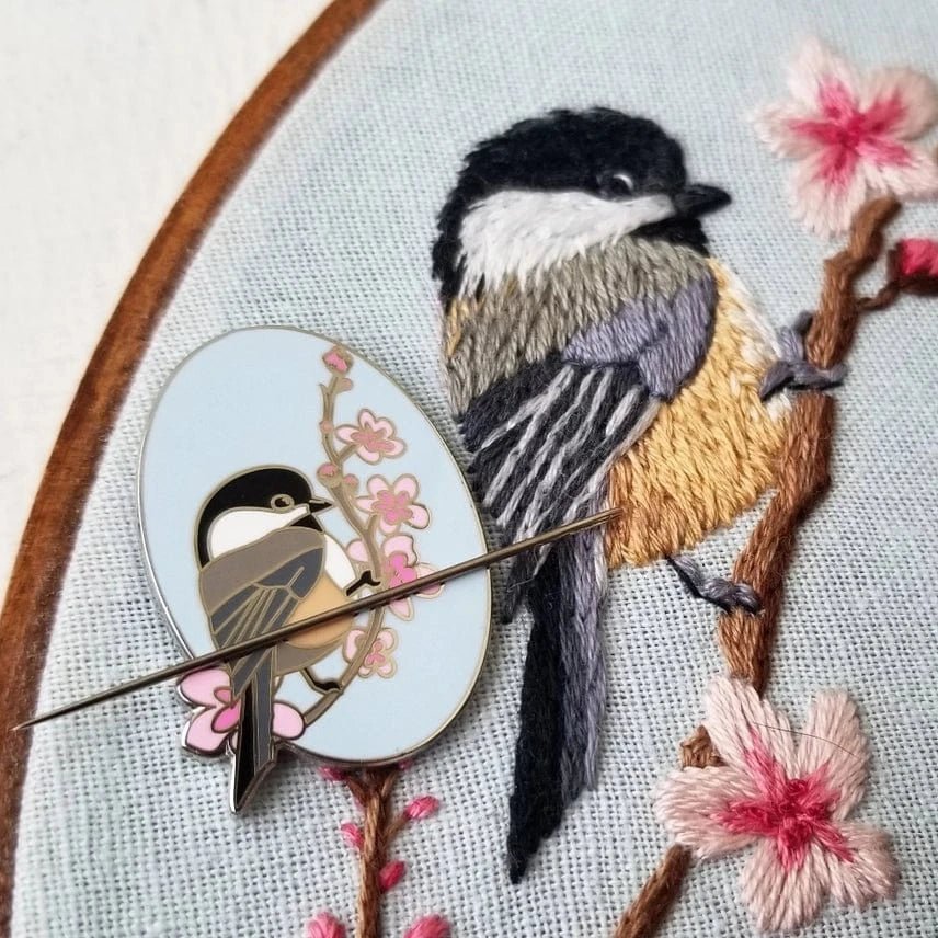 Chickadee Enamel Needle Minder - Shop at Persephone's Hearth