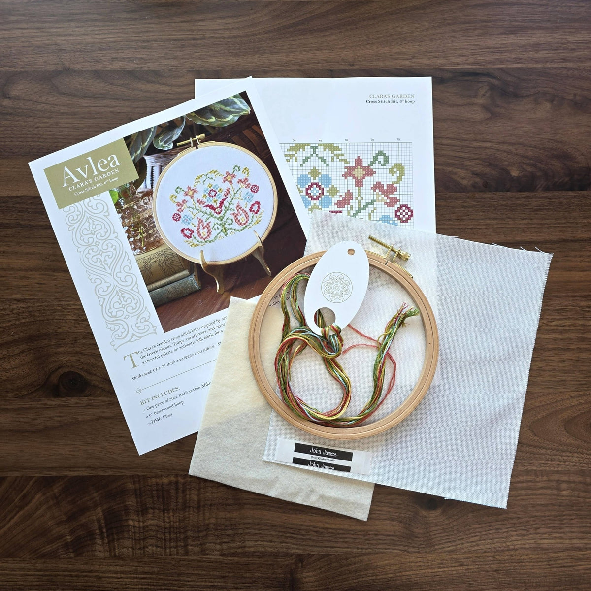 Clara's Garden Cross Stitch Hoop Kit - Shop at Persephone's Hearth