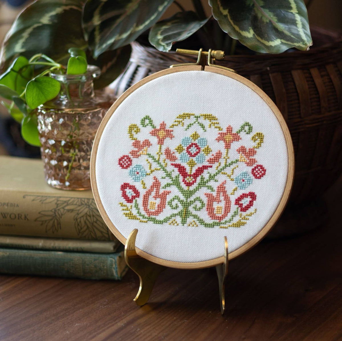 Clara's Garden Cross Stitch Hoop Kit - Shop at Persephone's Hearth