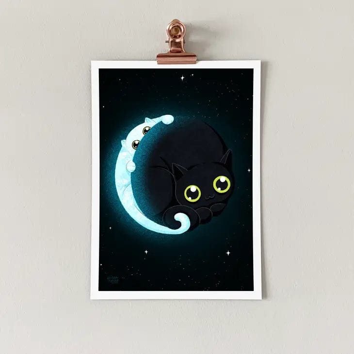 "Crescent Mewn" Art Print, 7" x 5" - Shop at Persephone's Hearth