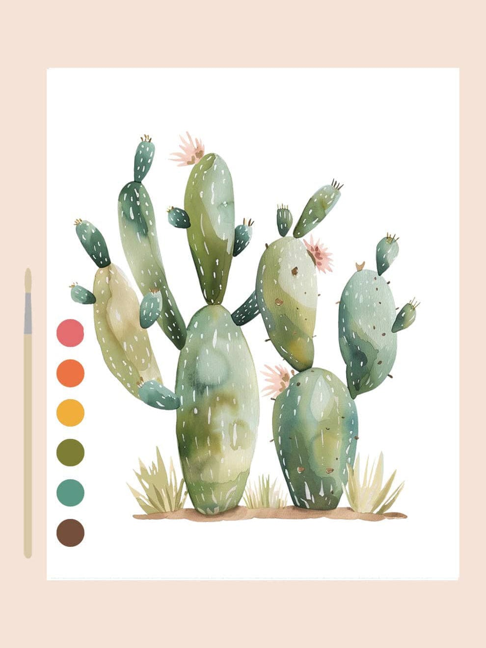 "Desert Cactus" All - In - One Beginner Watercolor Kit - Shop at Persephone's Hearth