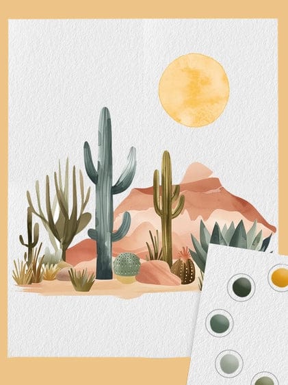 "Desert Landscape" All - In - One Beginner Watercolor Kit - Shop at Persephone's Hearth
