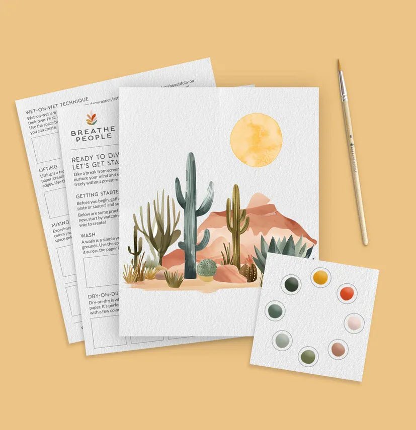 "Desert Landscape" All - In - One Beginner Watercolor Kit - Shop at Persephone's Hearth