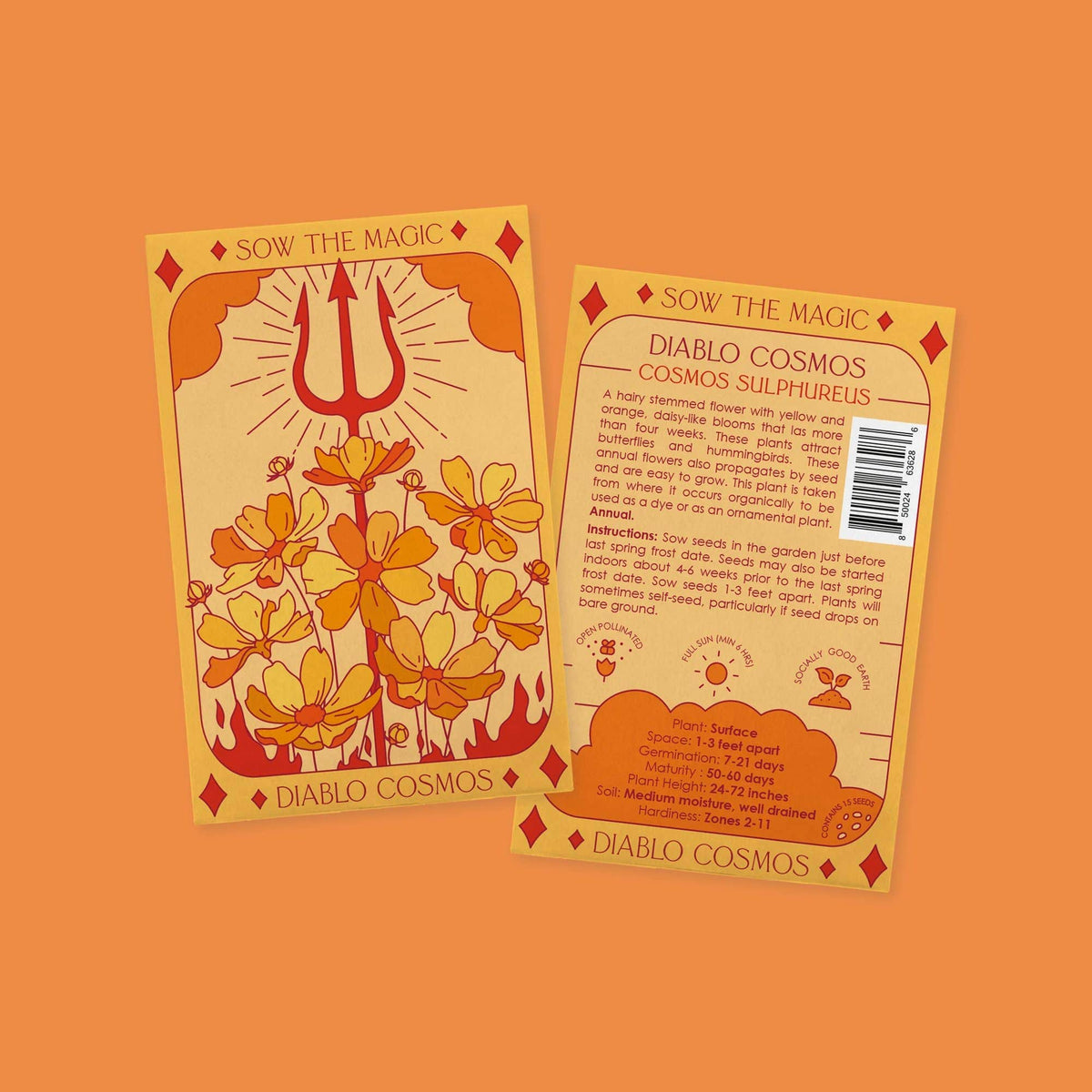 Diablo Cosmos Tarot Garden Seed Packet - Shop at Persephone's Hearth