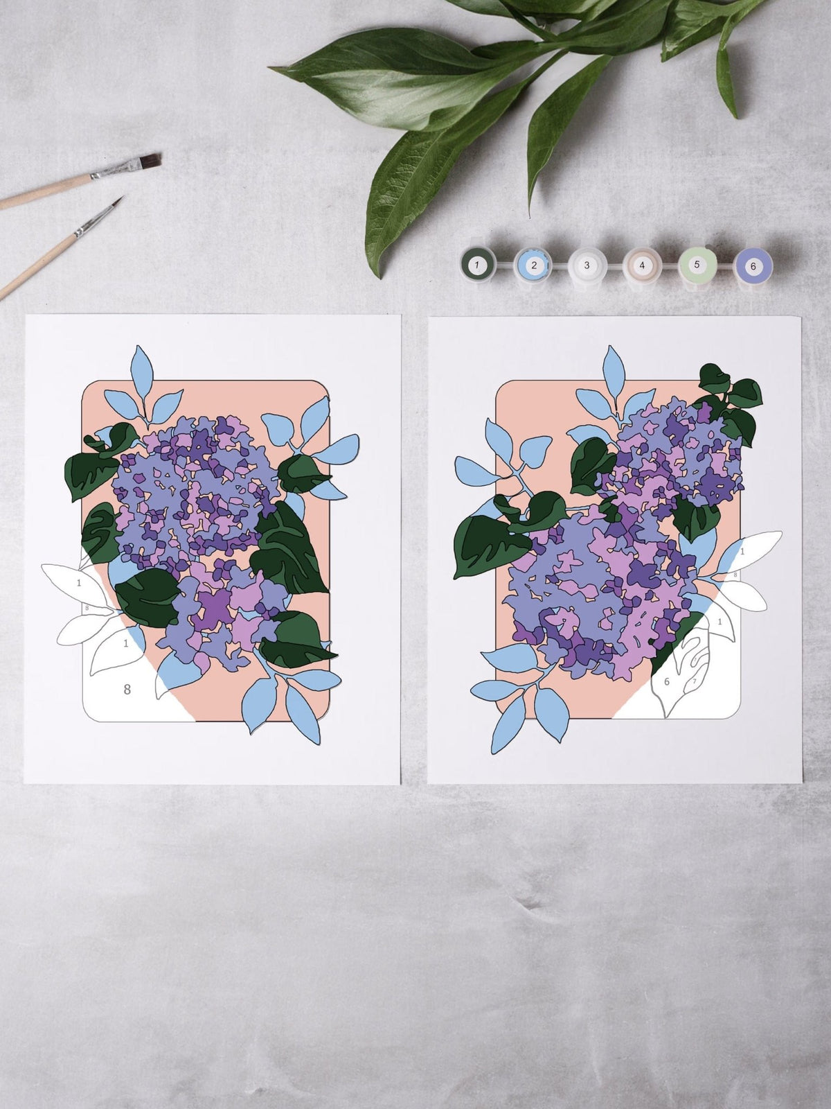 DIY Art Hydrangea Garden Paint - By - Numbers Kit - Shop at Persephone's Hearth