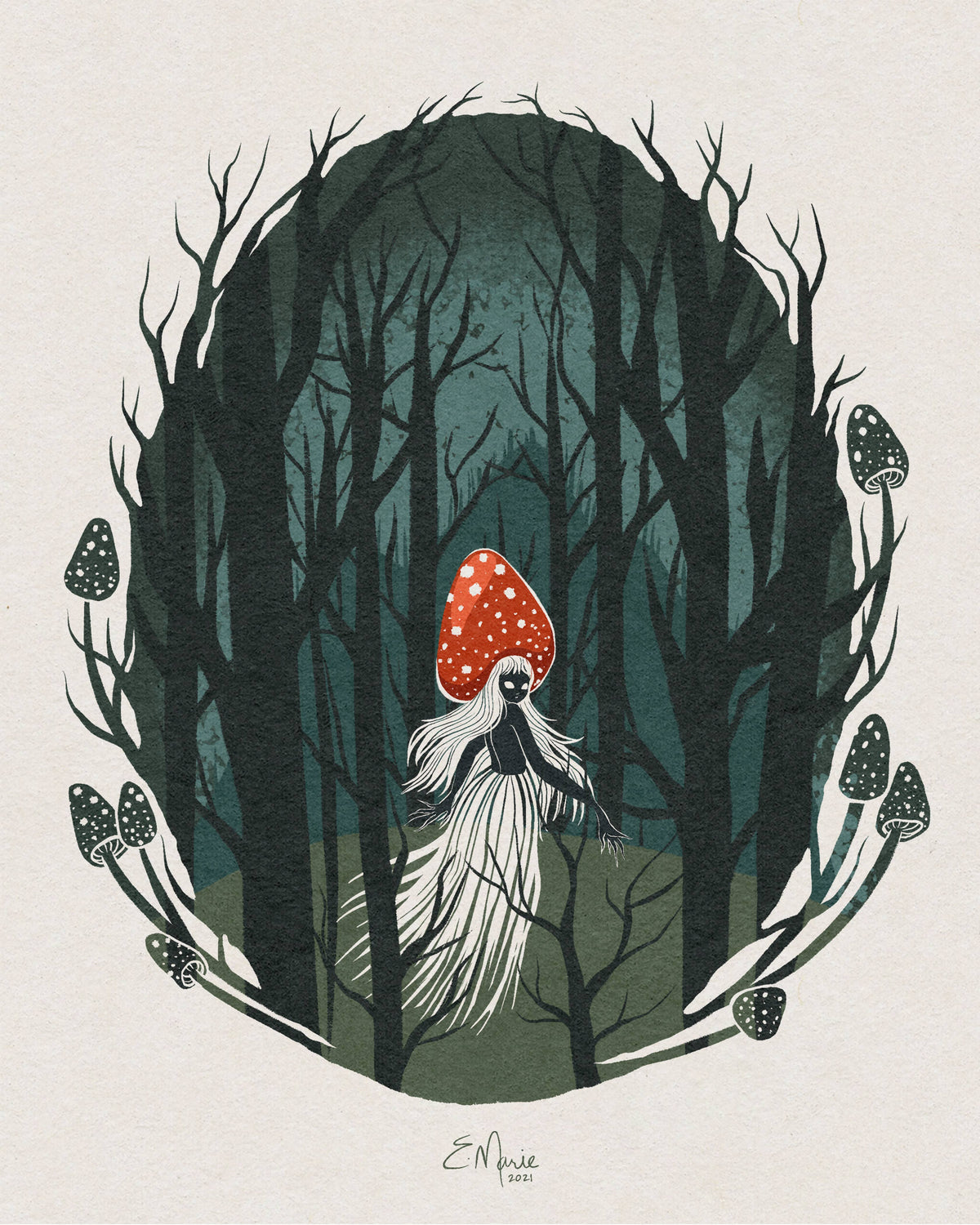 Elissa Marie Creative Forest Mushie 8x10 Art Print | witchy | cottagecore  cryptid