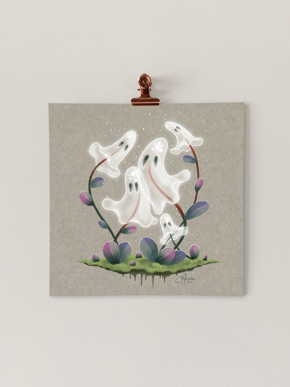 Elissa Marie Creative Ghost Plant Art Print | spooky garden | paranormal: 8x8