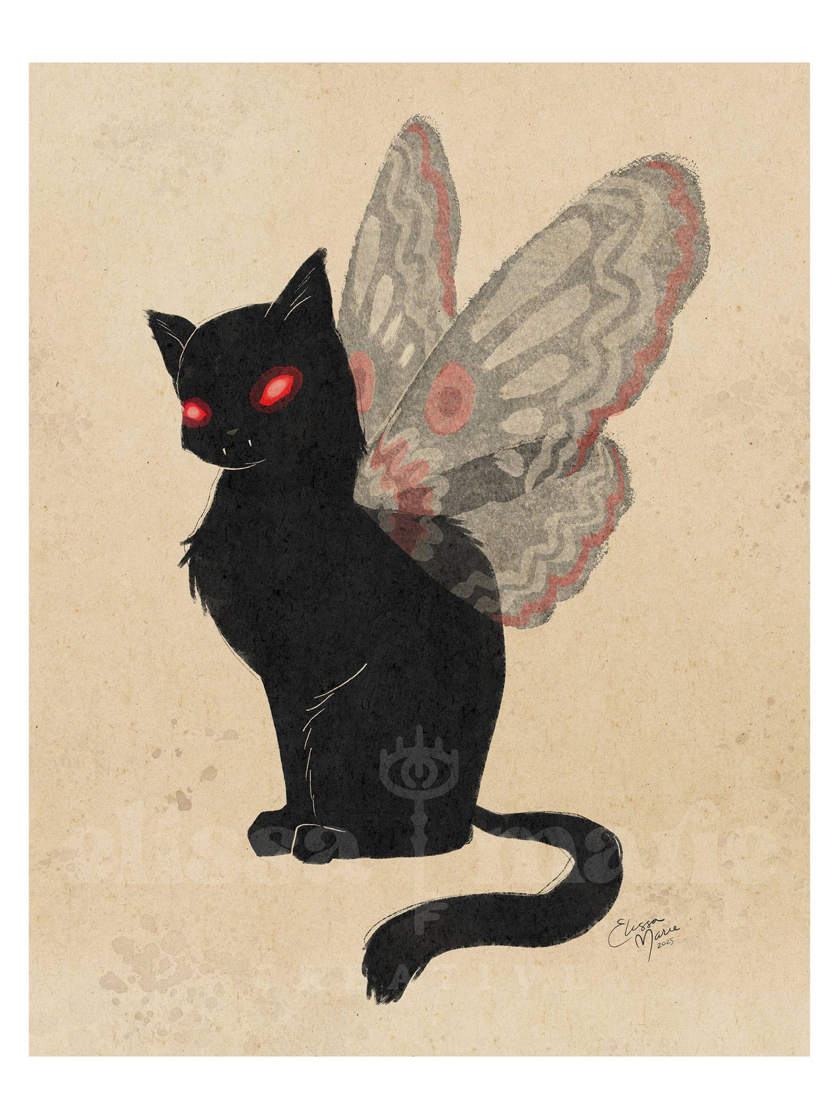 Elissa Marie Creative Giclee Print 5 x 7" "Meowthman: Sittin' Pretty" Art Print, multiple sizes