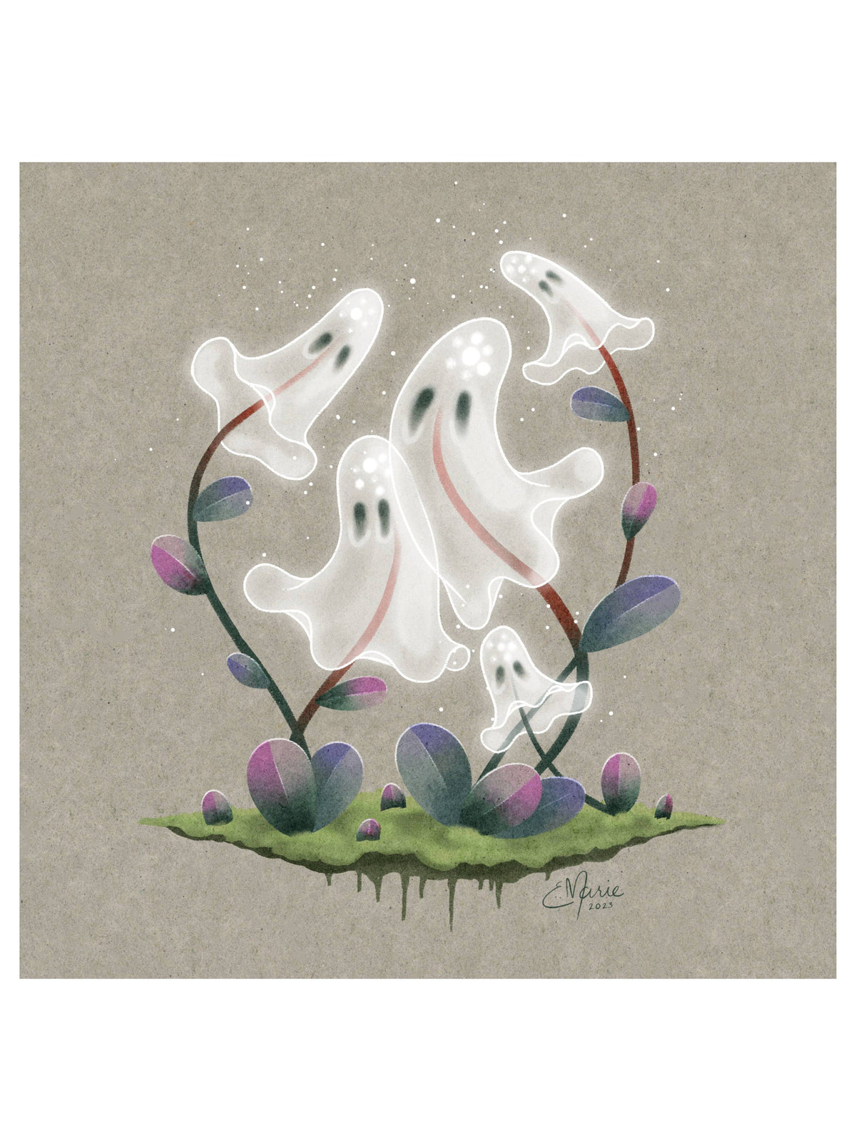 Elissa Marie Creative Giclee Print "Ghost Plant" Art Print, 8" x 8"
