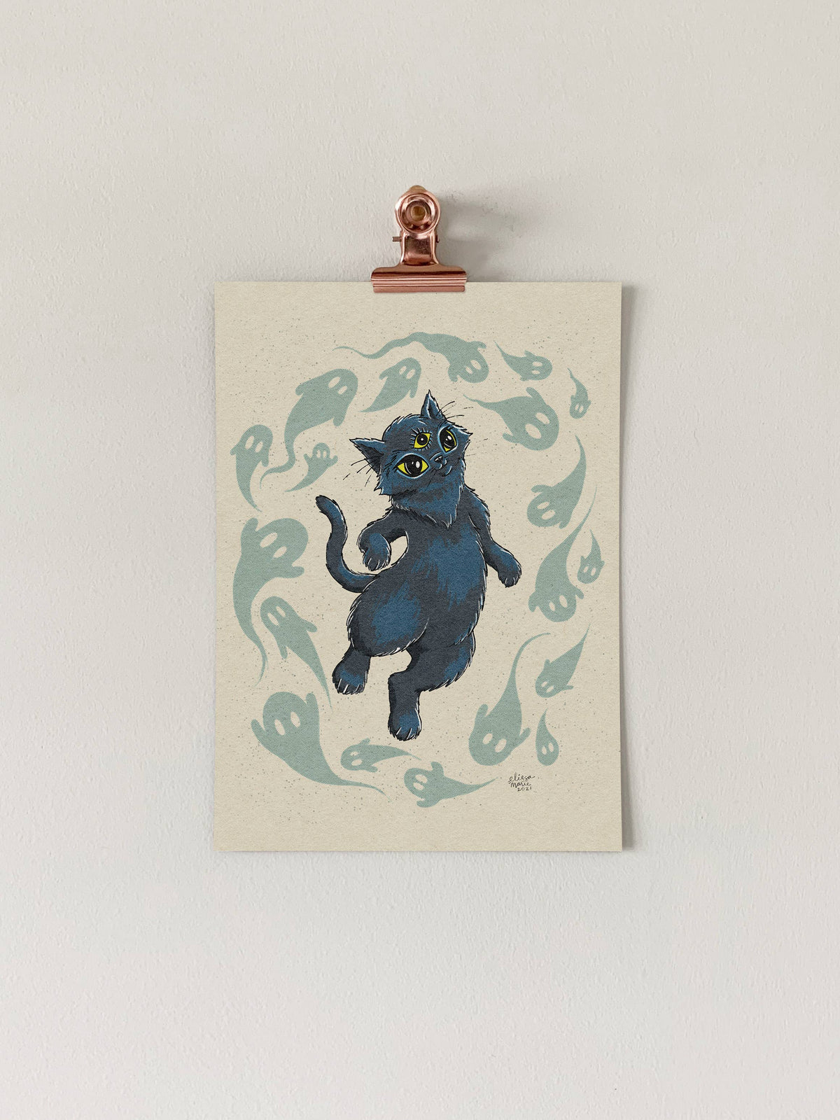Elissa Marie Creative Purranormal Cativity Art Print | spooky | cats | ghosts: 8x10