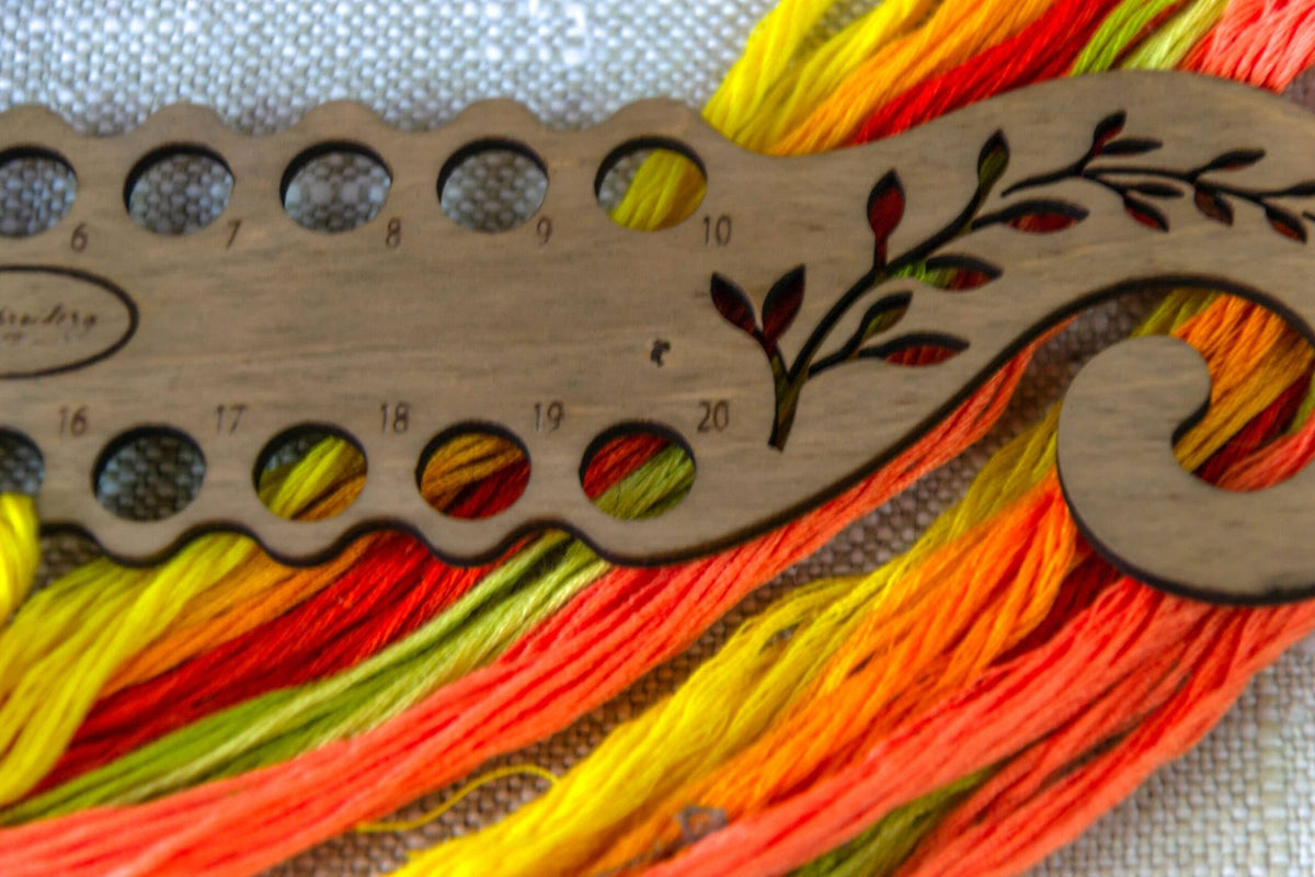 Engraved Wooden Floss Organizer (20 holes) - Shop at Persephone's Hearth