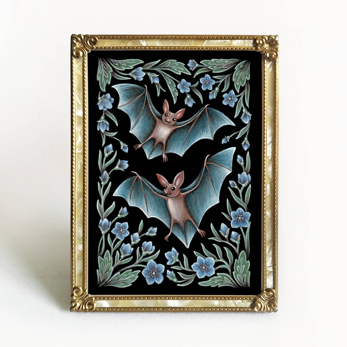 Faina Lorah Bat Art Print Folk Decor: 5x7