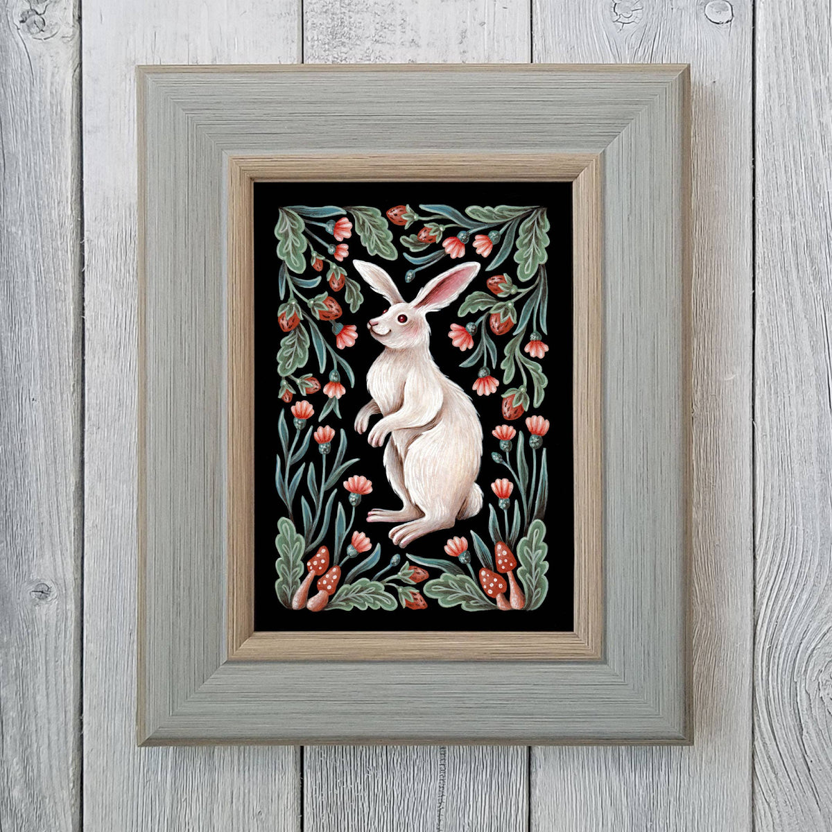 Faina Lorah Bunny Rabbit Art Print Folk Decor: 5x7