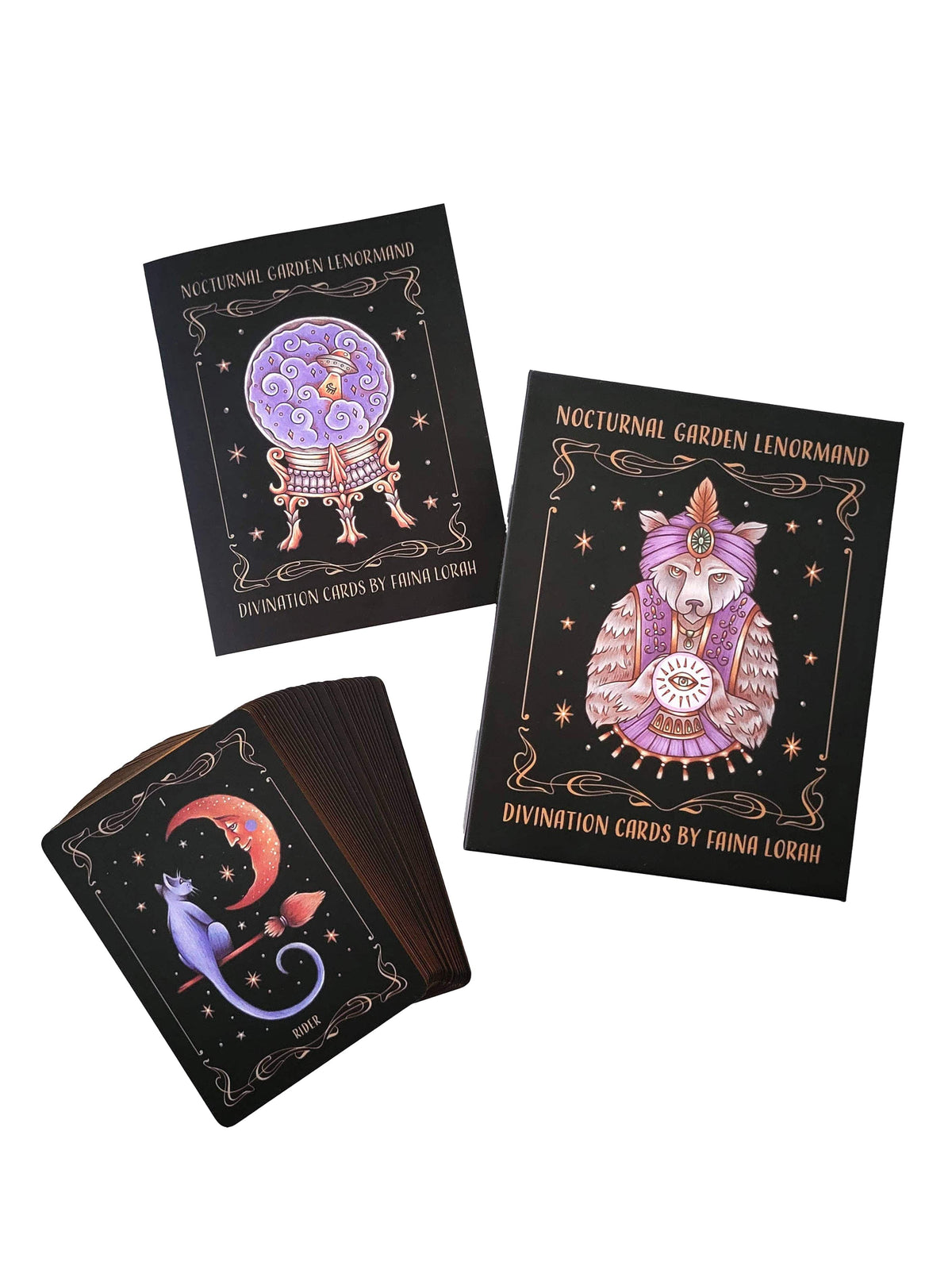 Faina Lorah Divination Card Deck "Nocturnal Garden" Deluxe Edition Lenormand Card Deck and Booklet by Faina Lorah