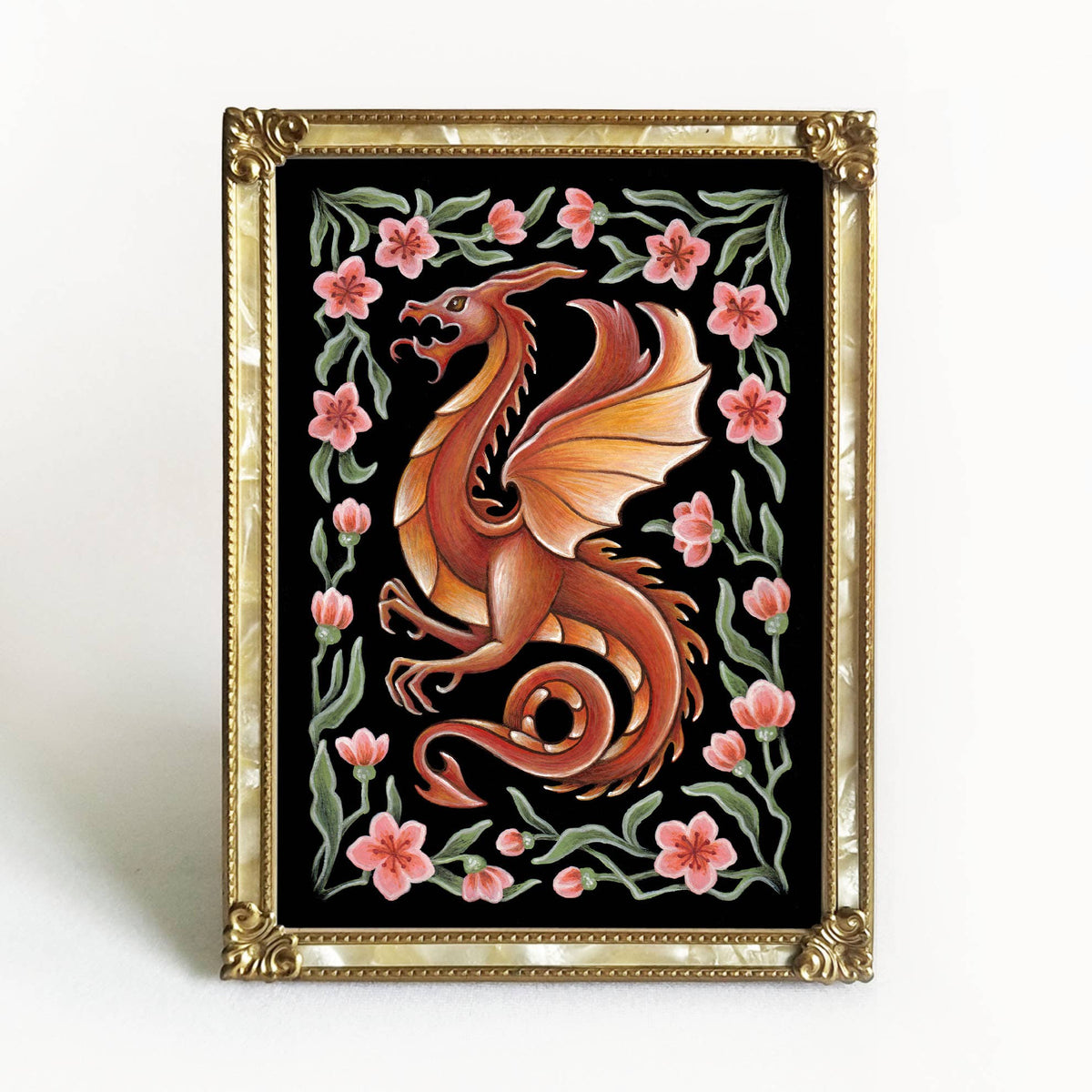 Faina Lorah Dragon Art Print Folk Decor: 5x7