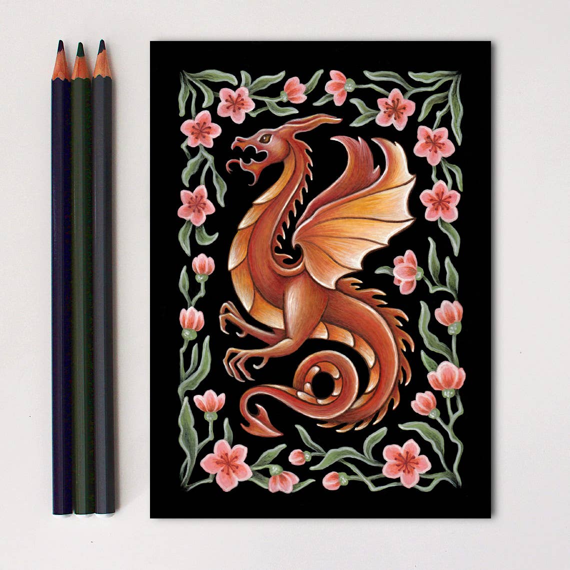 Faina Lorah Dragon Art Print Folk Decor: 5x7