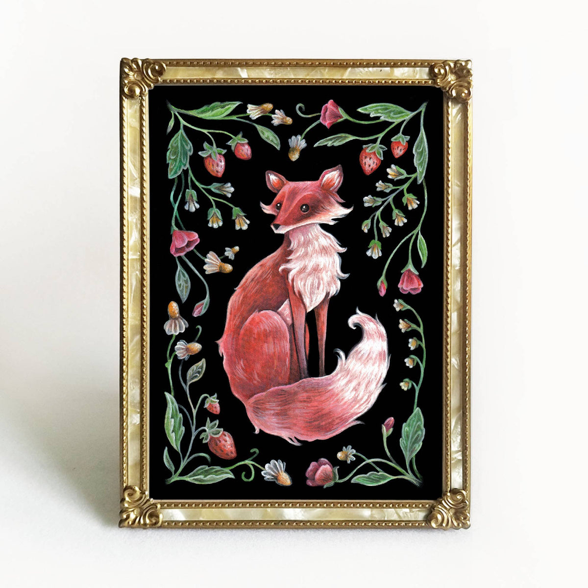 Faina Lorah Fox Art Print Folk Decor: 5x7