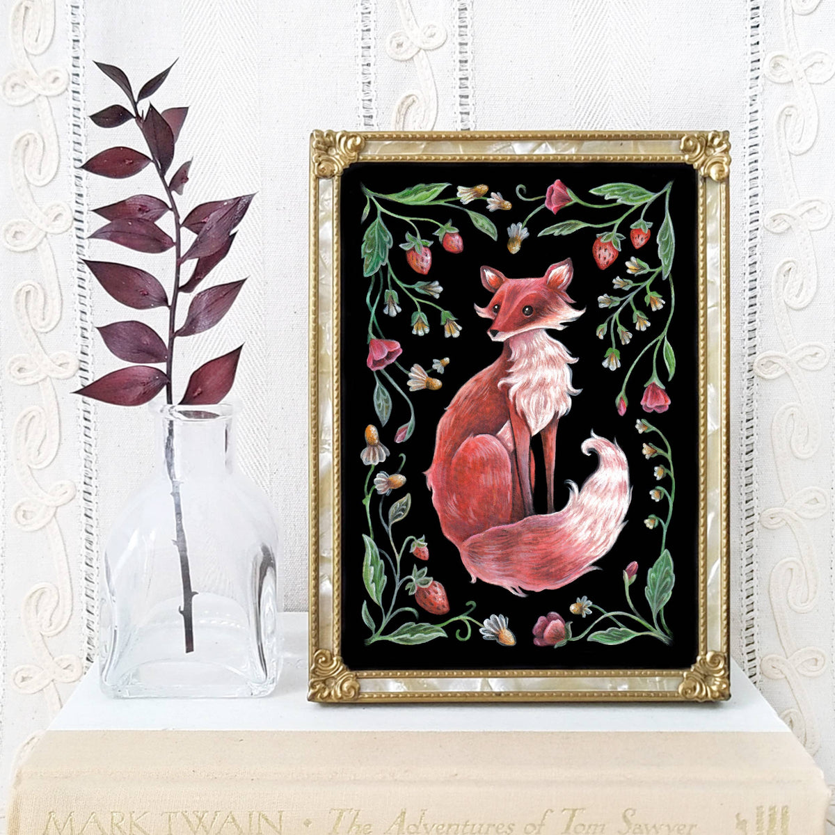 Faina Lorah Fox Art Print Folk Decor: 5x7