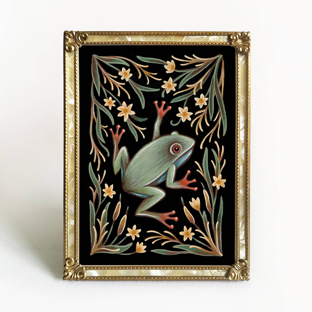 Faina Lorah Frog Art Print Folk Decor: 5x7