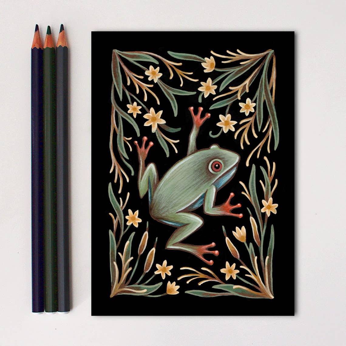 Faina Lorah Frog Art Print Folk Decor: 5x7