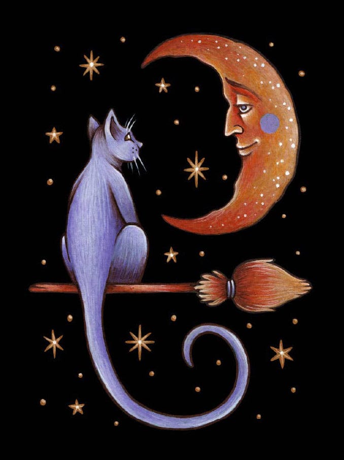 Faina Lorah Giclee Print Crescent Cat Art Print