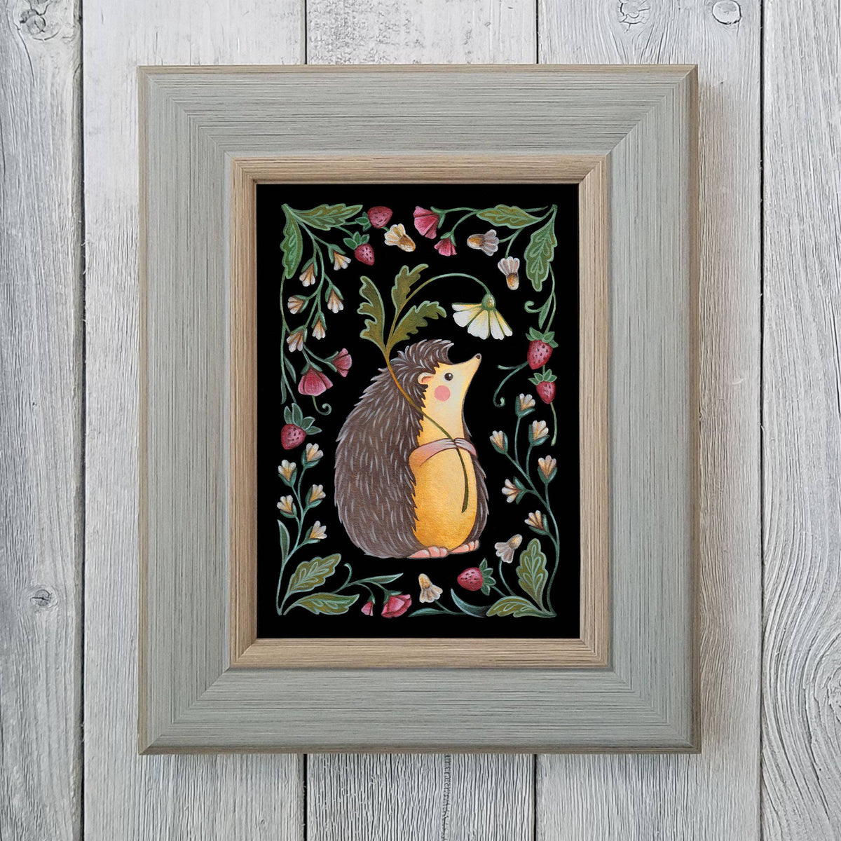 Faina Lorah Hedgehog Art Print Folk Decor: 5x7