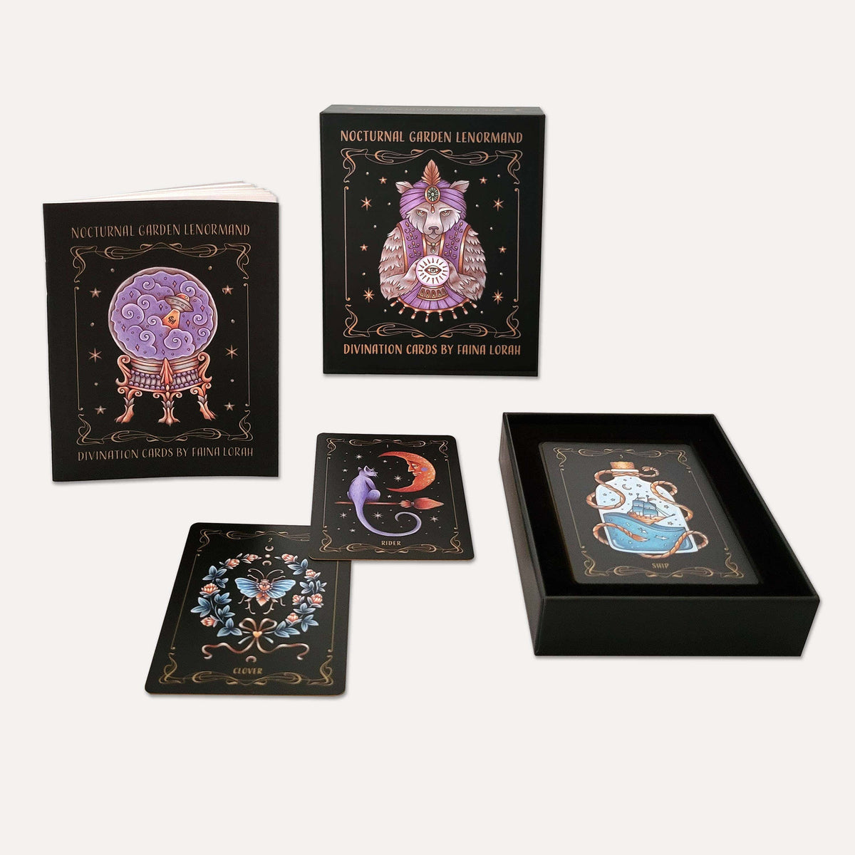 Faina Lorah Nocturnal Garden Lenormand - Deluxe Ed - Art Nouveau Deck