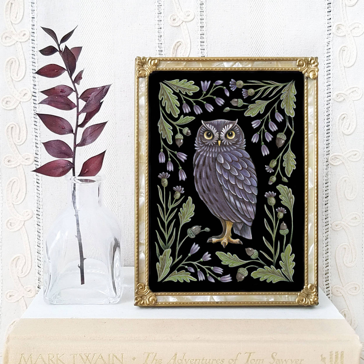 Faina Lorah Owl Art Print Folk Decor: 5x7