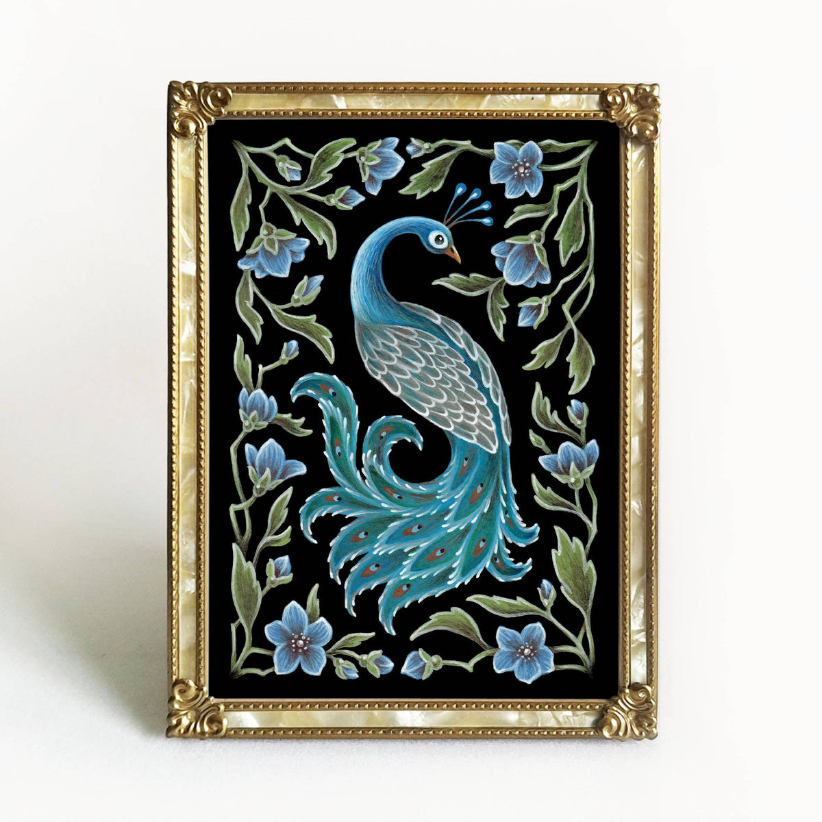 Faina Lorah Peacock Art Print Folk Decor: 5x7