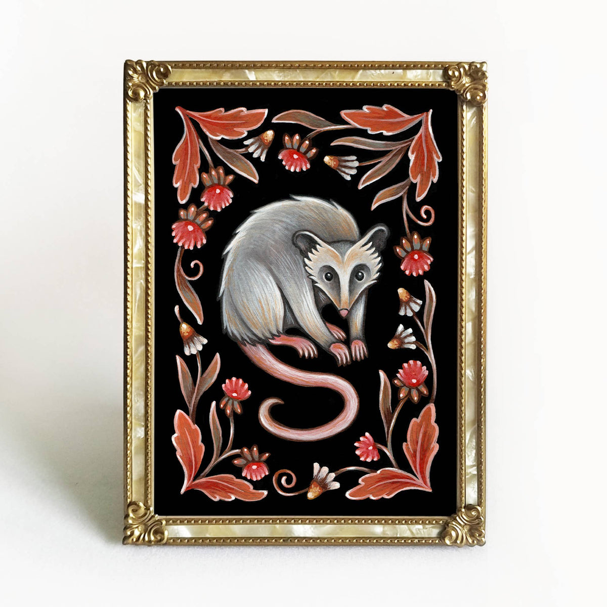 Faina Lorah Possum Art Print Folk Decor: 5x7