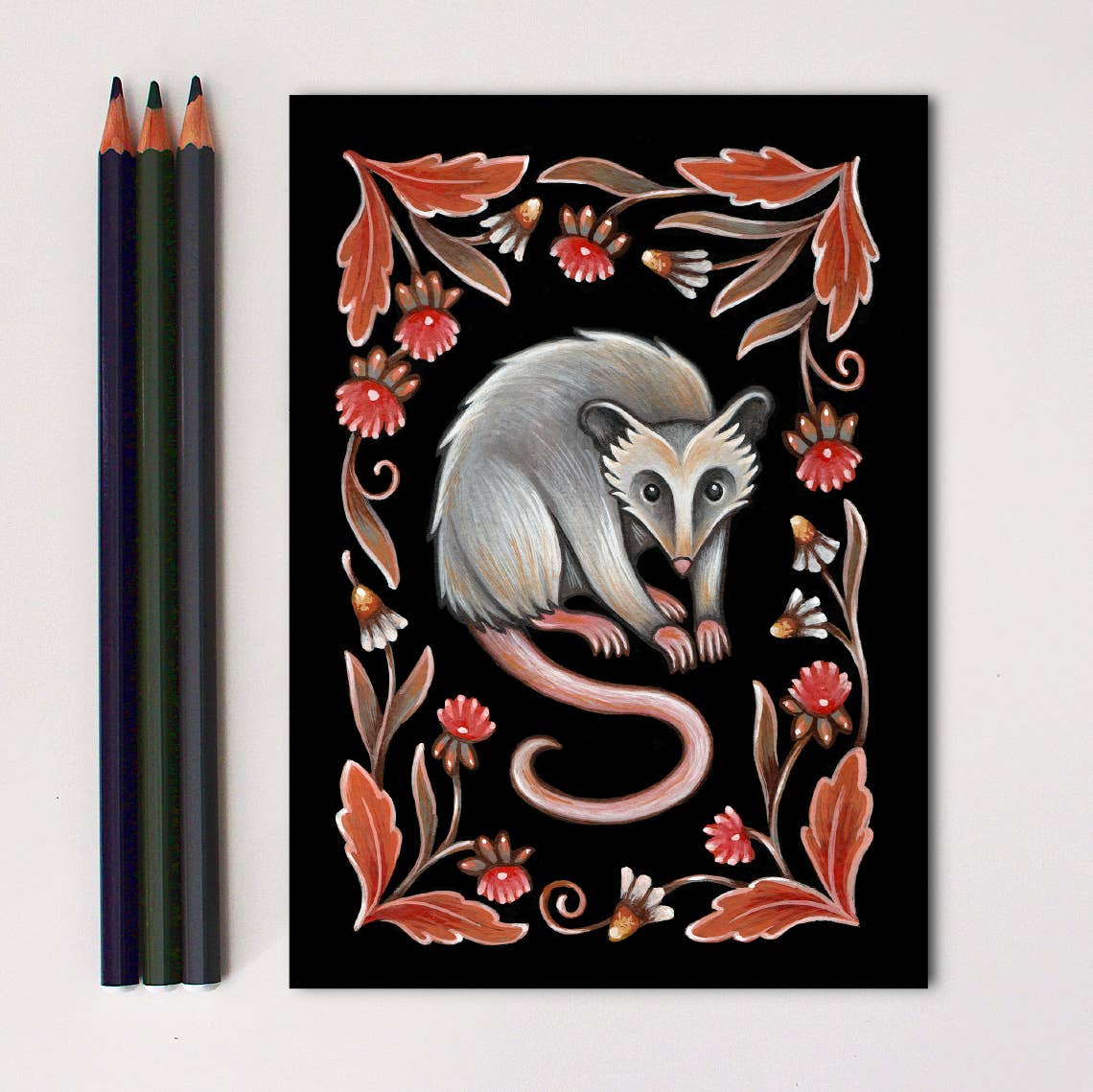 Faina Lorah Possum Art Print Folk Decor: 5x7
