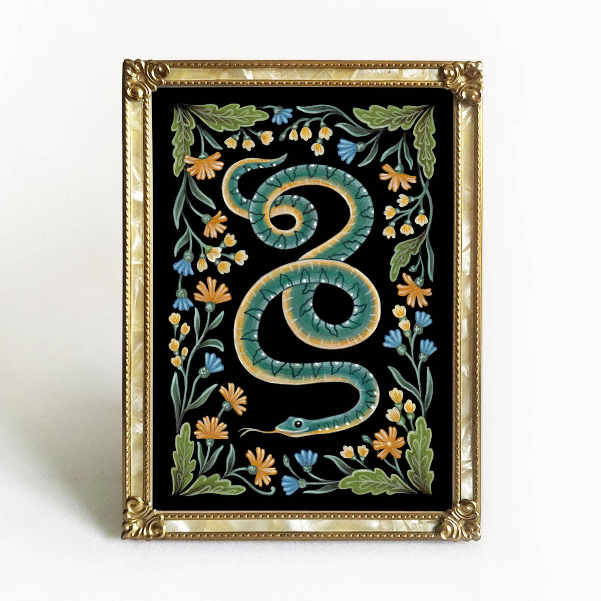 Faina Lorah Snake Art Print Folk Decor: 5x7