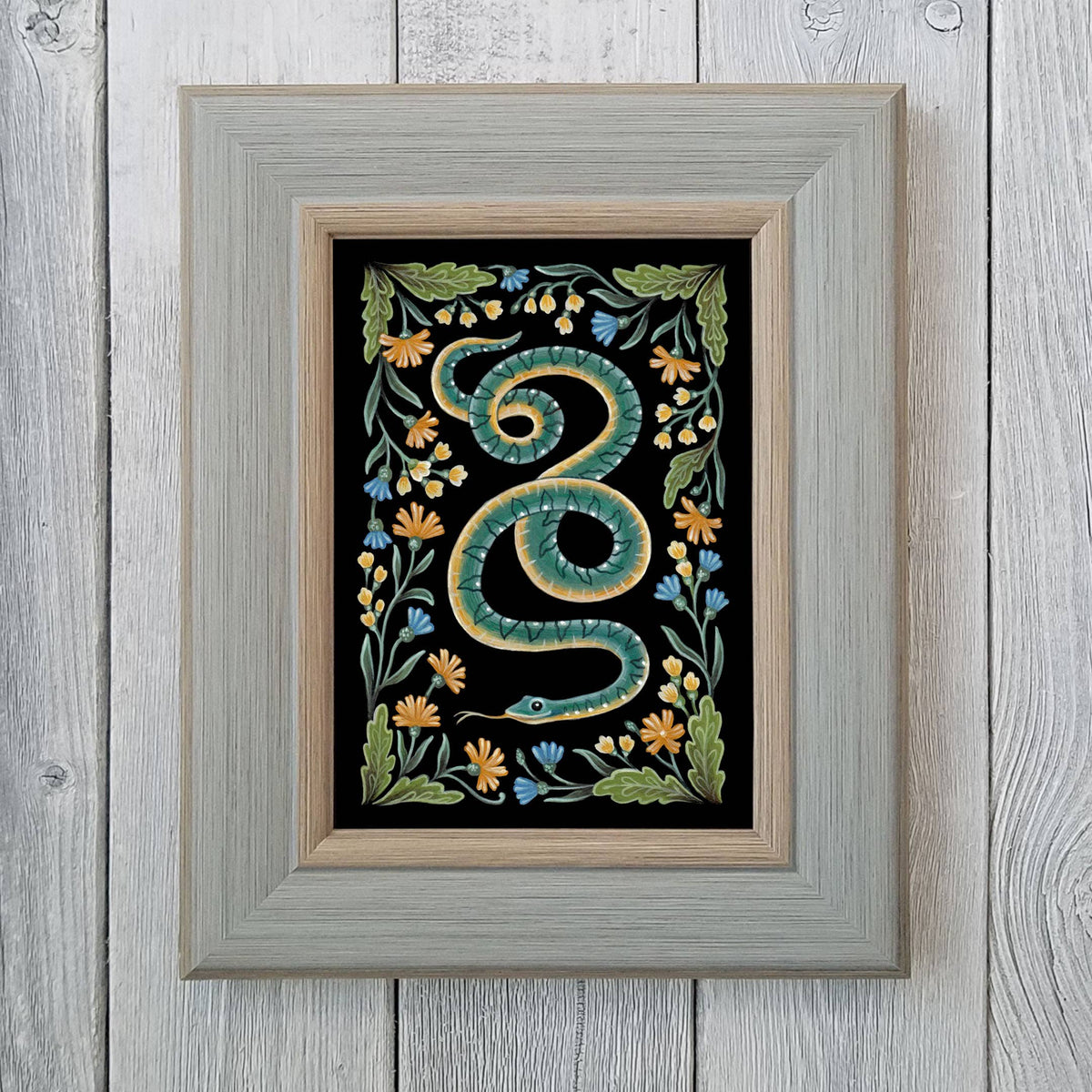 Faina Lorah Snake Art Print Folk Decor: 5x7