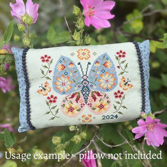Floral Butterfly Cross Stitch Kit (Hoop not included) - Shop at Persephone's Hearth
