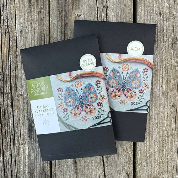 Floral Butterfly Cross Stitch Kit (Hoop not included) - Shop at Persephone's Hearth