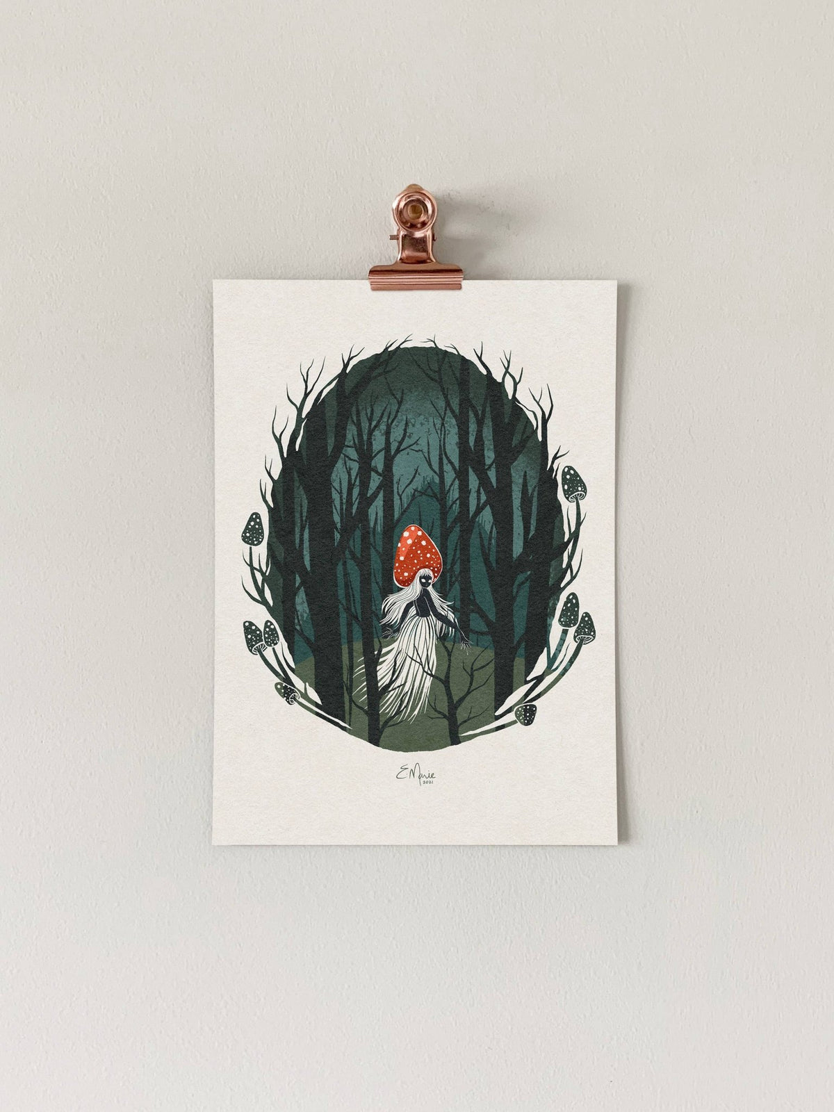 "Forest Mushie" Art Print, 10" x 8" - Shop at Persephone's Hearth