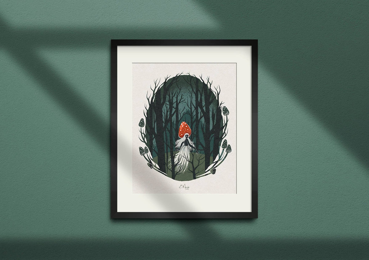 "Forest Mushie" Art Print, 10" x 8" - Shop at Persephone's Hearth