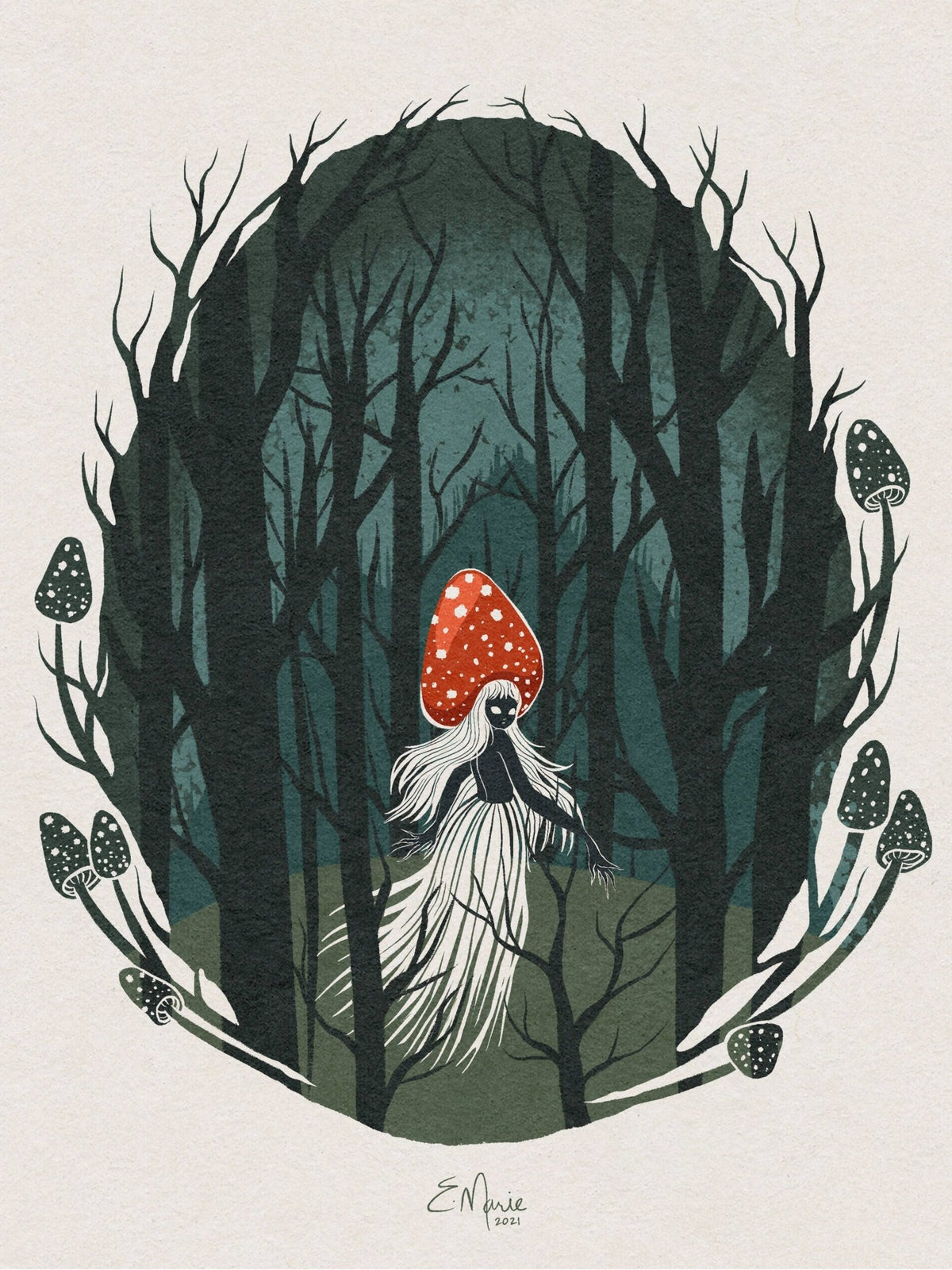 "Forest Mushie" Art Print, 10" x 8" - Shop at Persephone's Hearth