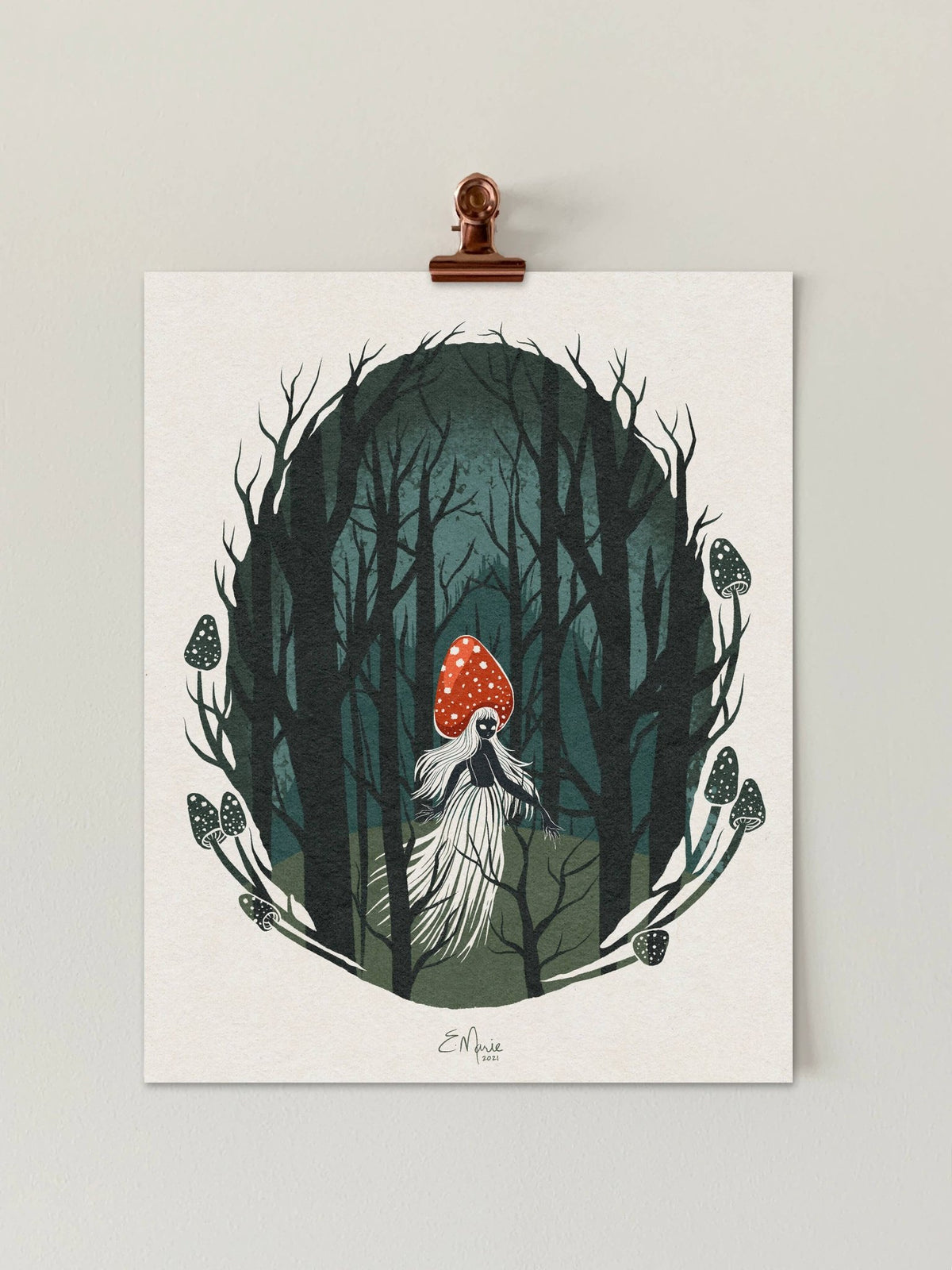 "Forest Mushie" Art Print, 10" x 8" - Shop at Persephone's Hearth