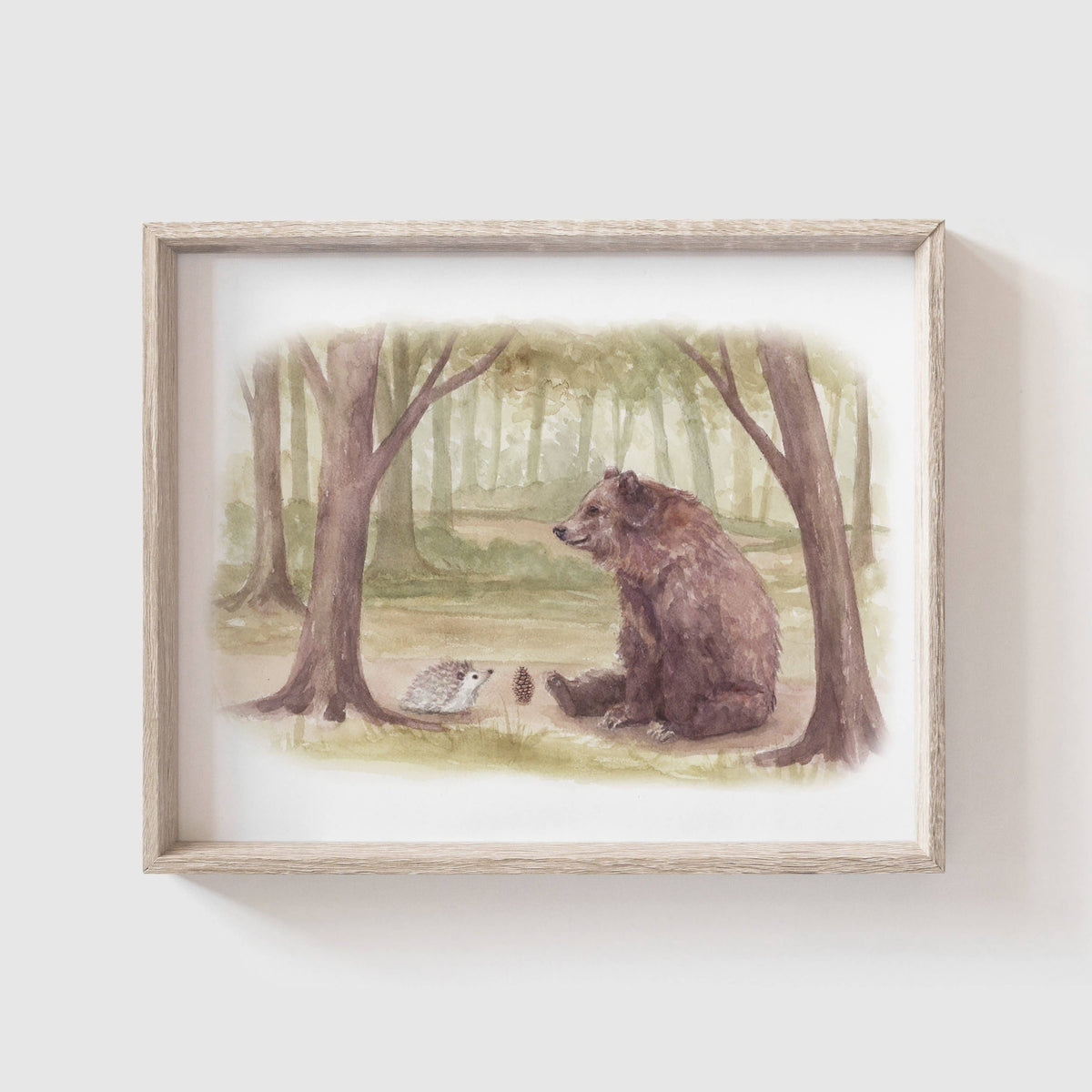 Fox Hollow Studios Giclee Print 8 x 10" (Unframed) "Hedgehog meets Bear" Art Print (Our Little Adventures)