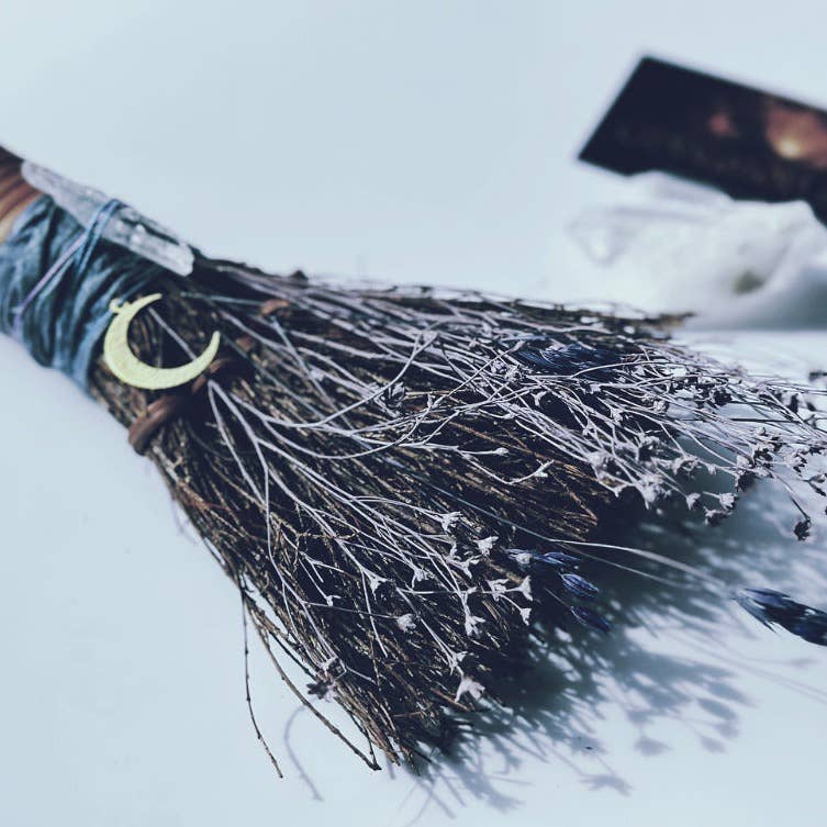 Fragrant Mini Clear Quartz Cinnamon Broom - Shop at Persephone's Hearth