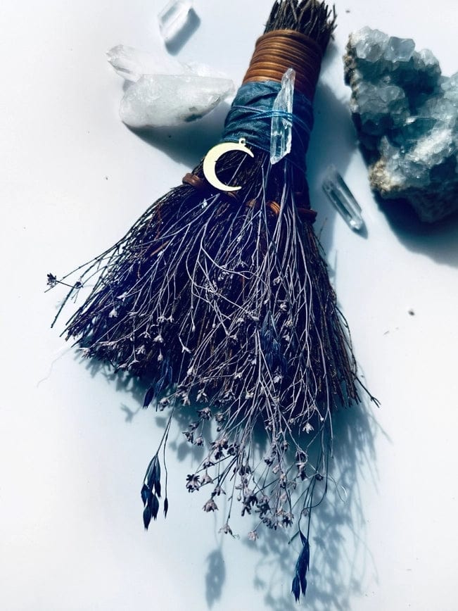 Fragrant Mini Clear Quartz Cinnamon Broom - Shop at Persephone's Hearth