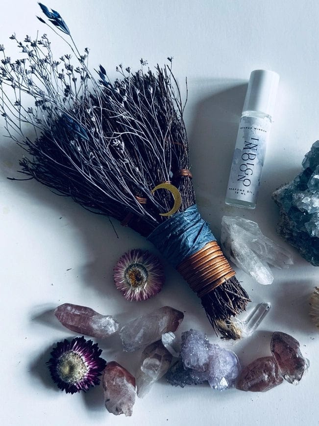 Fragrant Mini Clear Quartz Cinnamon Broom - Shop at Persephone's Hearth