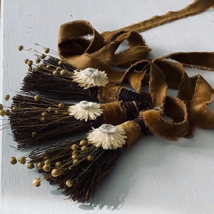 Fragrant Mini Strawflower Cinnamon Broom - Shop at Persephone's Hearth