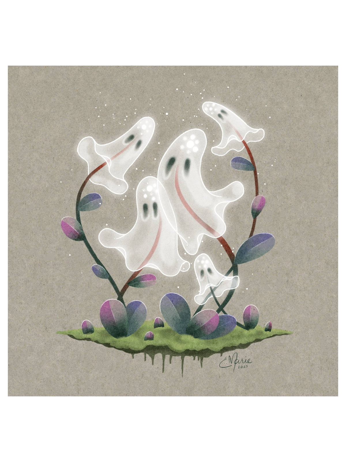 "Ghost Plant" Art Print, 8" x 8" - Shop at Persephone's Hearth
