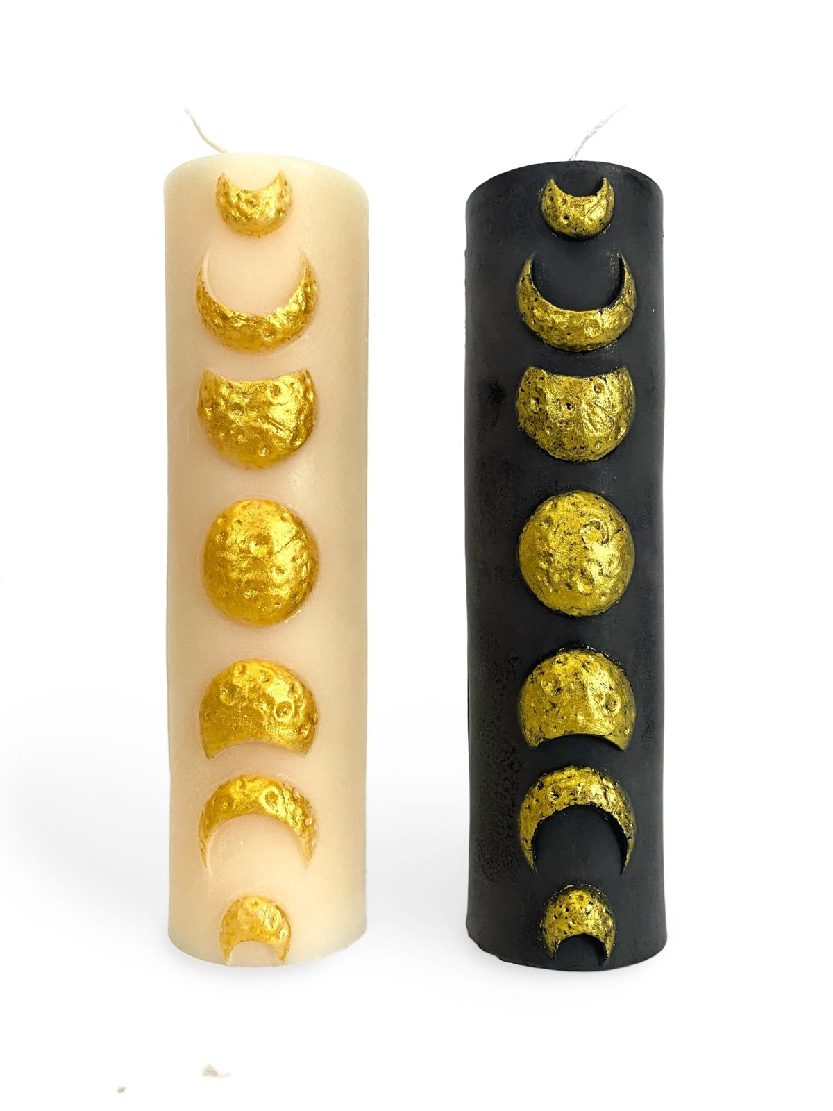 Golden Moon Phase Pillar Candle - Shop at Persephone's Hearth
