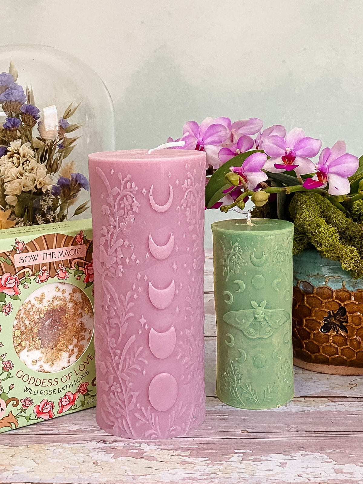 Green Moth Candle - Shop at Persephone's Hearth