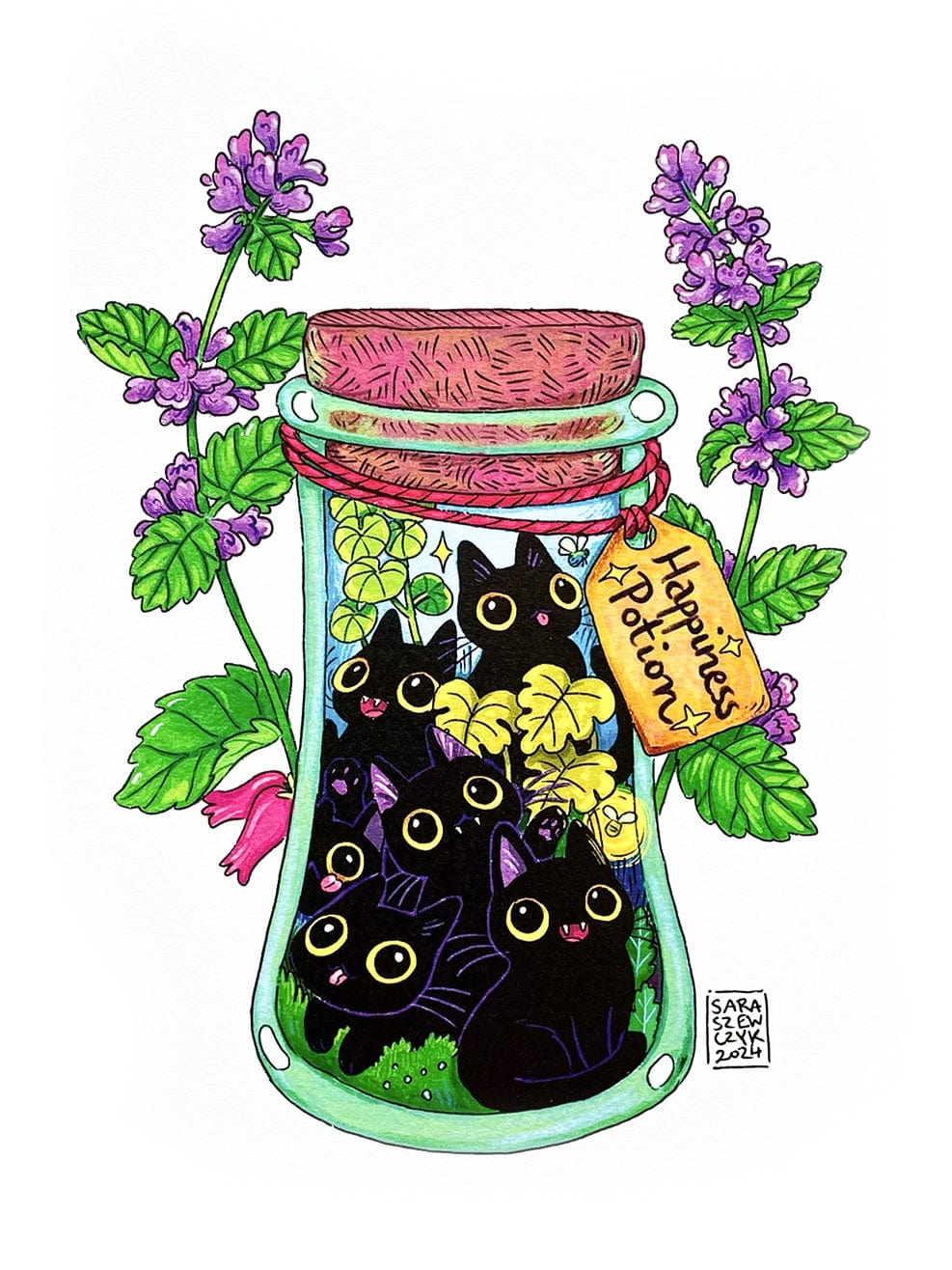 Happiness Potion Art Print, 11.8" x 8.3" - Shop at Persephone's Hearth