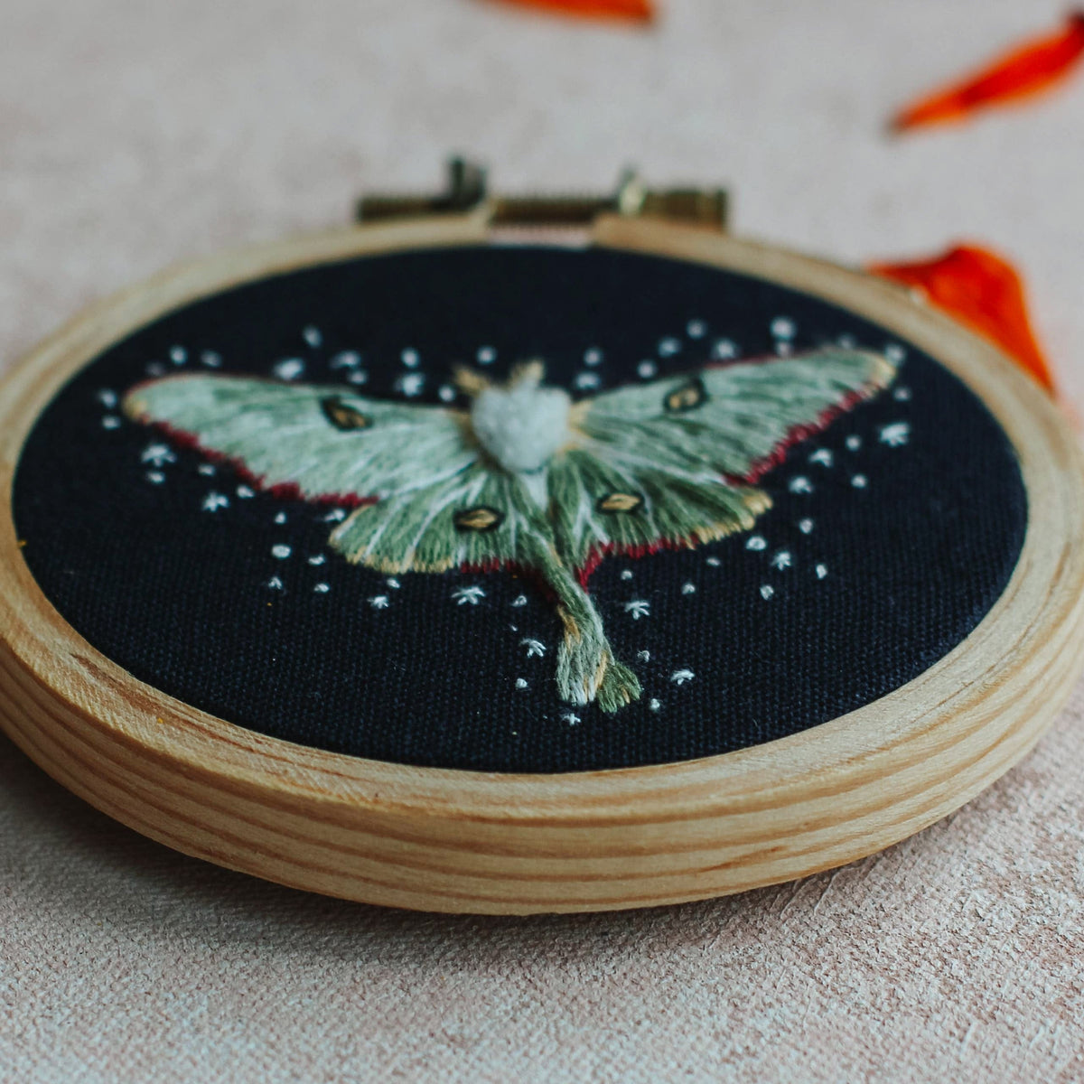 Harvest Goods Co. Embroidery Kit 3" Luna Moth Embroidery Kit