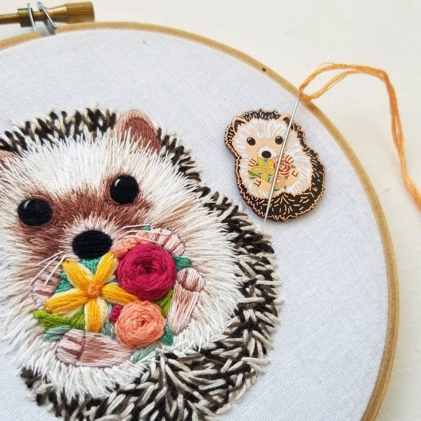 Hedgehog Enamel Needle Minder - Shop at Persephone's Hearth